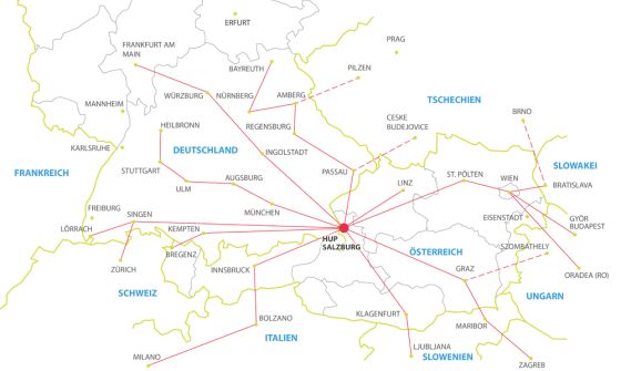 Austria Terminfracht Liniennetz